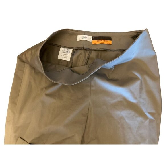 Womens Made in Italy Davide Cenci Green Beige Cotton Pants Trousers Pants Size 4 - Picture 3 of 5